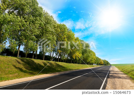 Long road to green hills. 15064673