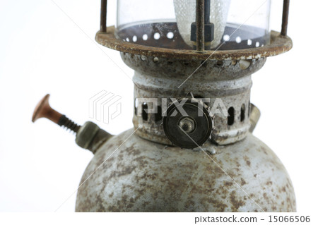 Old or vintage hurricane lamp on white background, Old or vintage hurricane lamp on white background, 15066506