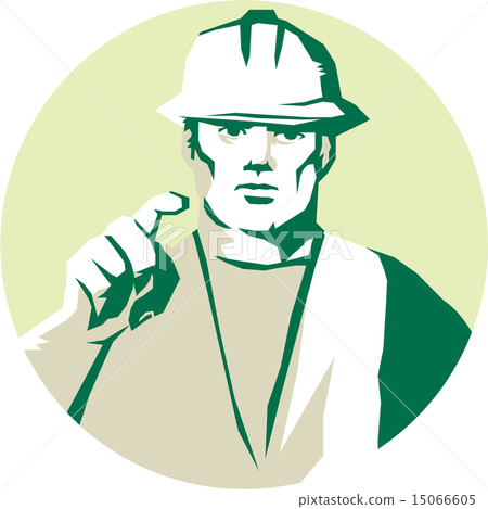 Builder Construction Worker Pointing Stencil Builder Construction Worker Pointing Stencil 15066605