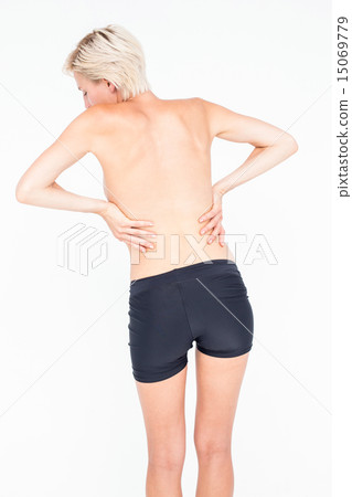 Pretty woman suffering from back pain 15069779
