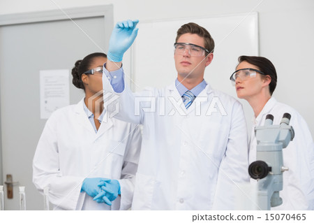 Concentrated scientists working together 15070465