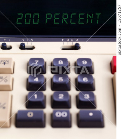 Old calculator showing a percentage - 200 percent 15071257