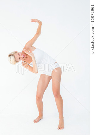 Scared woman protecting herself Scared woman protecting herself 15072961