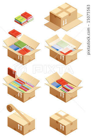 Stock Illustration: book, packing, cardboard