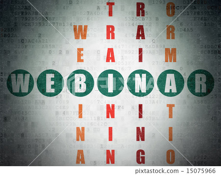 Education concept: word Webinar in solving Crossword Puzzle 15075966