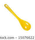 Empty yellow ceramic spoon 15076622