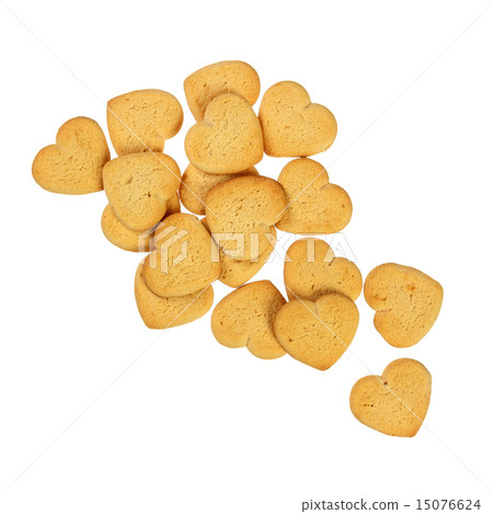 Heart shaped cookies pile Heart shaped cookies pile 15076624