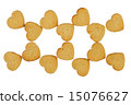 Heart shaped cookies pile 15076627
