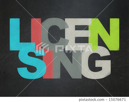 Law concept: Licensing on School Board background 15076671