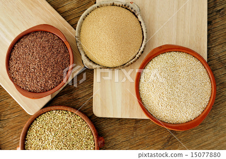 amaranth, quinoa, brown flax and buckwheat seeds amaranth, quinoa, brown flax and buckwheat seeds 15077880