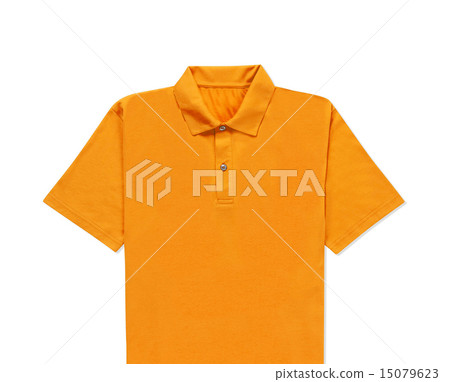 close up of yellow t-shirt isolated 15079623