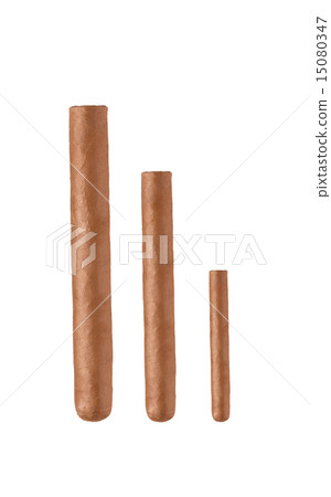 three cigars on white background 15080347