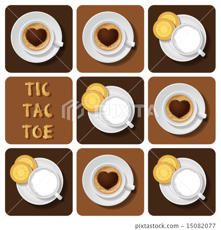 Tic-Tac-Toe of milk and cappuccino 15082077