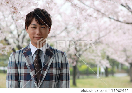 一個男性(Vizcassi商務休閒工作櫻花春天新生活公司員工新學期吉野櫻花) 一個男性(Vizcassi商務休閒工作櫻花春天新生活公司員工新學期吉野櫻花) 15082615