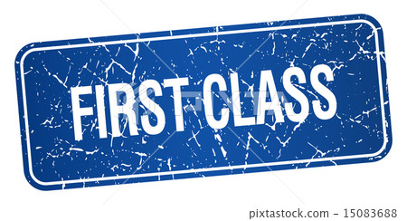 first class blue square grunge isolated stamp first class blue square grunge isolated stamp 15083688
