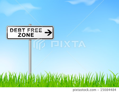 debt free zone sign 15084484
