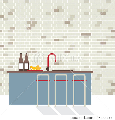 Modern Flat Design Kitchen Interior Modern Flat Design Kitchen Interior 15084758