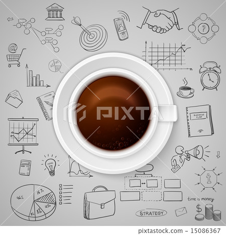 coffee cup and business plan Idea Sketch coffee cup and business plan Idea Sketch 15086367