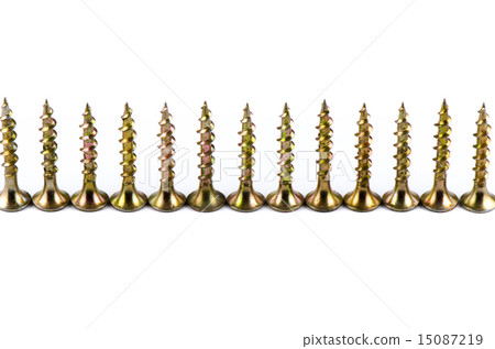 Golden screws isolated on white 15087219
