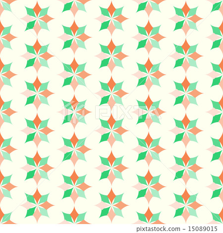 Orange and Green Rhomboid Flower Seamless Pattern Orange and Green Rhomboid Flower Seamless Pattern 15089015