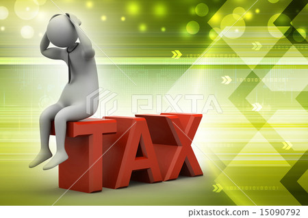 3d man in tax problem - Stock Illustration [15090792] - PIXTA