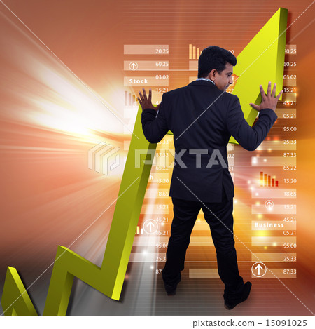 Business man showing growth graph Business man showing growth graph 15091025