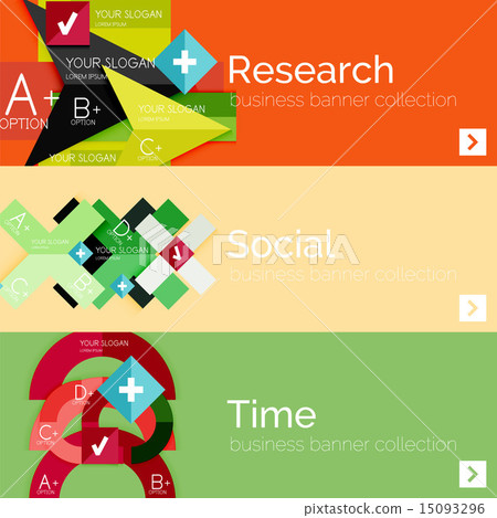 Flat design vector infographic banners with geometric infographics 15093296