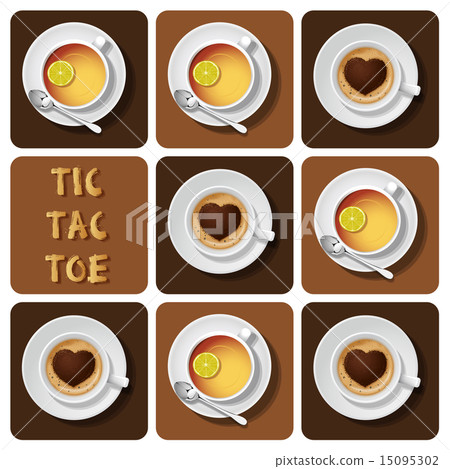 Tic-Tac-Toe of cappuccino and tea 15095302