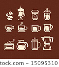 Vector Coffee, Tea and Drinks icons set 15095310