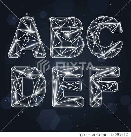 Vector Constellation Geometric Font A-F Vector Constellation Geometric Font A-F 15095312