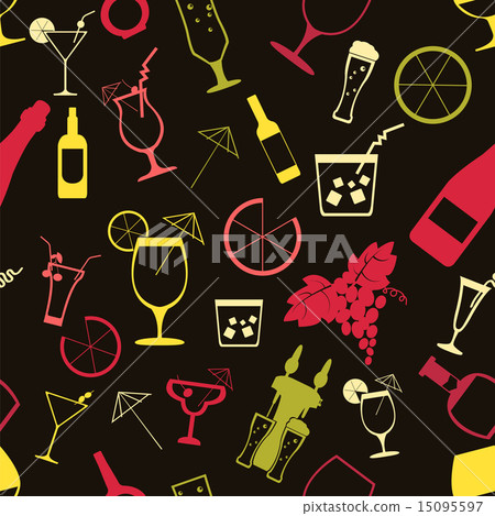 Cocktails alcohol drinks background. Seamless Cocktails alcohol drinks background. Seamless 15095597