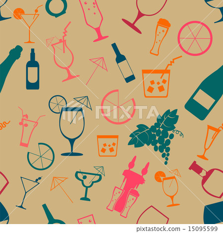 Cocktails alcohol drinks background. Seamless Cocktails alcohol drinks background. Seamless 15095599