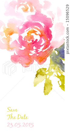 Vector background with pink watercolor bouquet 15096529