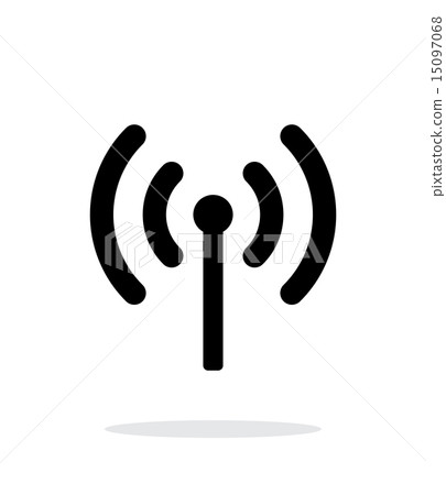 Radio antenna sending signal icon on white background. 15097068