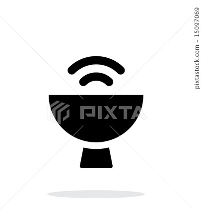Satellite dish icon on white background. 15097069