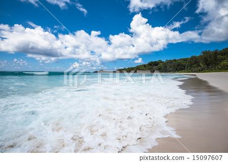 Anse Coco beach, La Digue island, Seychelles 15097607