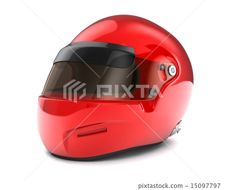 Red  helmet Isolated on white background 15097797
