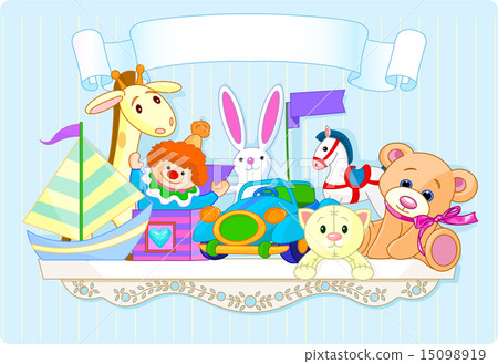 Blue toy shelf 15098919