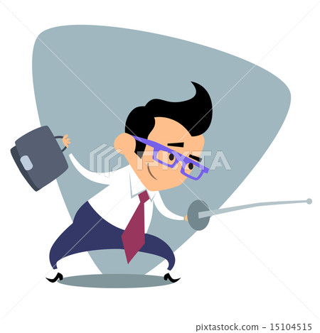 Businessman fences with the sword theme sports 15104515