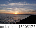 Ie Island and sunset 15105177