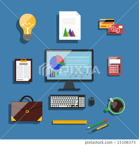 Financier workplace flat design concept Financier workplace flat design concept 15106373