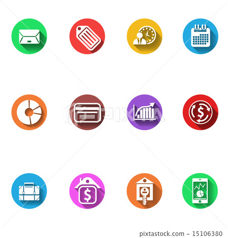 Business and finance flat design icons set - Stock Illustration ...