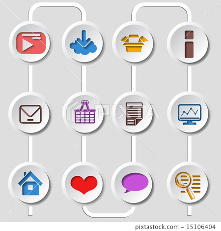 Flat design set of web and mobile icons - Stock Illustration [15106404 ...