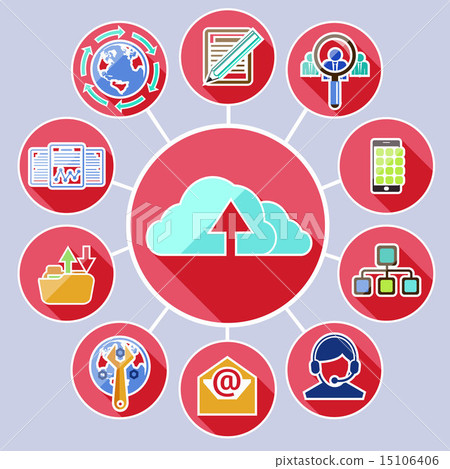 Cloud computing services and data sharing concept - Stock Illustration ...