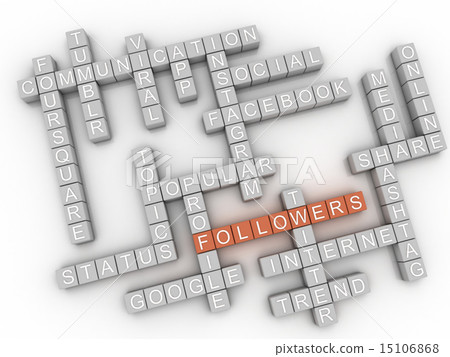 3d image Followers concept word cloud background 15106868