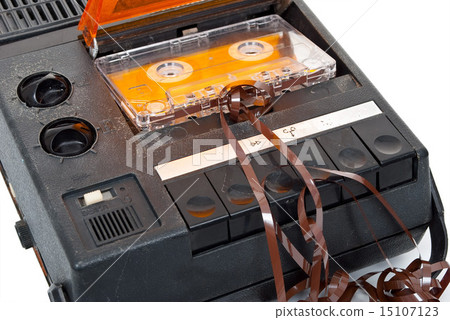 Stock Photo: Magnetic audio tape cassette recorder