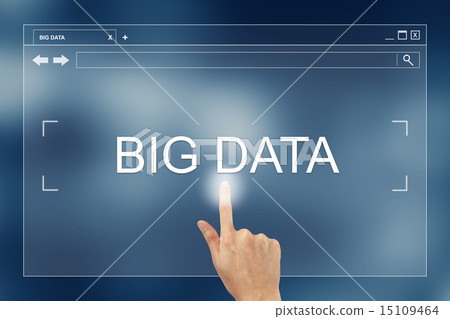 hand press on big data button on website hand press on big data button on website 15109464