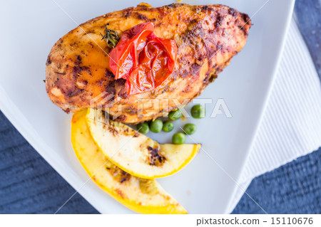 whole chicken fillet baked in a spicy sauce whole chicken fillet baked in a spicy sauce 15110676