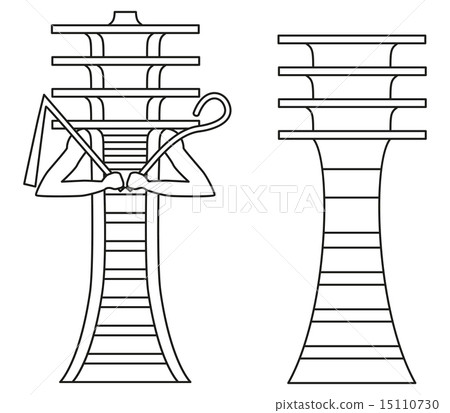 Djed Pillars Outline 15110730