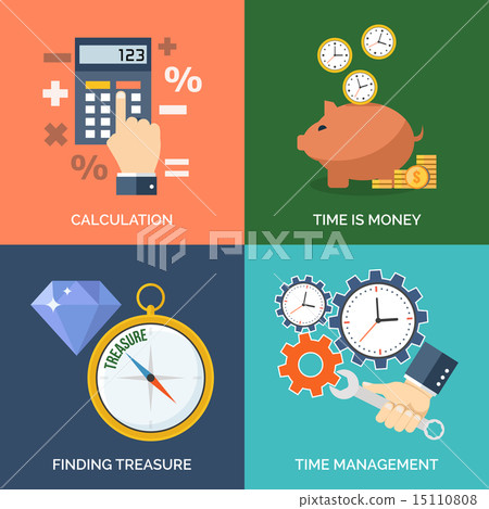 Set of flat design concept icons for business.  15110808